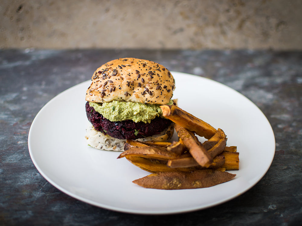 Beetroot, Black Bean & Coriander Burger